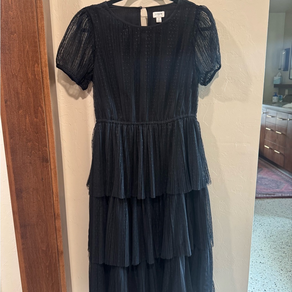 J. Crew Charcoal Pleated Dress